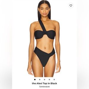 lovewave the alexi top + high waisted bottom in black